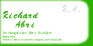 richard abri business card