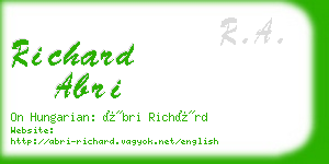 richard abri business card